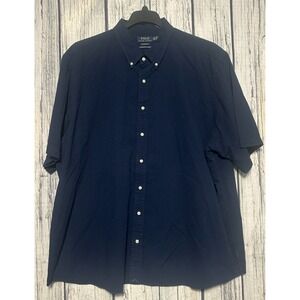 Polo Ralph Lauren Untucked-Fit Short-Sleeve Navy Blue Seersucker Shirt Men's 3XB
